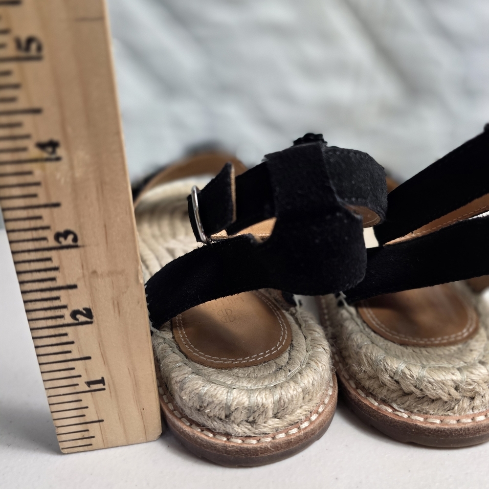 BILL BLASS BLACK ANTHROPOLOGIE SUEDE ESPADRILLES SANDALS SEQUIN SHOES Sz 6 - Picture 4 of 11